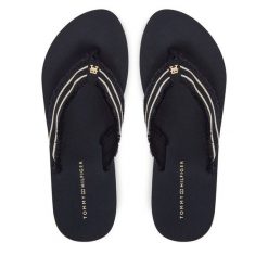 Japonki Tommy Hilfiger. Niebieskie klapki damskie Tommy Hilfiger, bez wzorów, bez obcasa. Za 199.99 zł.