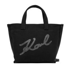 Torebka KARL LAGERFELD. Czarne torebki klasyczne damskie Karl Lagerfeld, bez wzorów, bez dodatków. Za 389.99 zł.