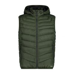 Kamizelka puchowa bez rękawów z kapturem CMP. Zielone kamizelki męskie CMP, m, z puchu. Za 422.00 zł.