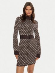 Guess Sukienka dzianinowa Lise W4BK43 Z37K0 Brązowy Regular Fit. Brązowe sukienki damskie Guess, xl, z aplikacjami, z dzianiny, bez kołnierzyka, bez ramiączek. Za 319.99 zł.