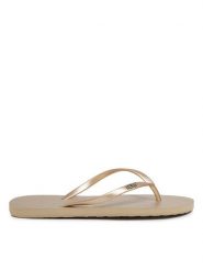 Roxy Japonki ARJL100663 Złoty. Żółte klapki damskie Roxy, bez wzorów, z tworzywa sztucznego, bez obcasa. Za 79.99 zł.