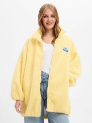 American vintage Damowa kurtka z futerkiem typu teddy Kobiety Sztuczne włókno żółty, XS/S. Żółte kurtki damskie American vintage, s, z aplikacjami, z włókna, bez kaptura. Za 999.95 zł.