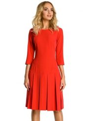 Made of emotion Sukienka w kolorze czerwonym rozmiar: XXL. Czerwone sukienki damskie Made Of Emotion, xxl, bez wzorów, bez kołnierzyka, bez ramiączek, midi. Za 205.93 zł.
