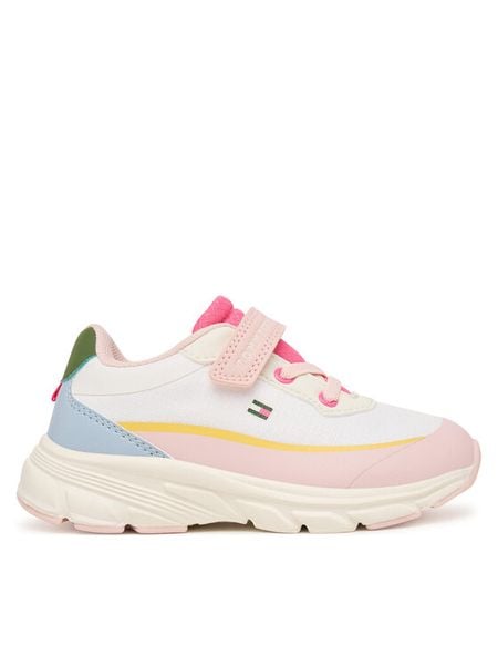 Tommy Hilfiger Sneakersy Low Cut Lace-Up/Velcro Sneaker T1A9-35107-1861 M Kolorowy. Buty sportowe dziewczęce Tommy Hilfiger, bez wzorów, ze skóry, bez zapięcia. Za 334.99 zł.