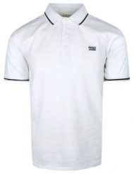 Klasyczna Koszulka Polo, Męska - Pako Jeans - Biała. Białe koszulki polo męskie Pako Jeans, m, bez wzorów, z bawełny, bez ramiączek. Za 115.00 zł.