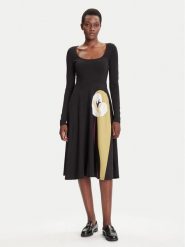 Desigual Sukienka codzienna Lirio 25WWVK29 Czarny Regular Fit. Czarne sukienki damskie Desigual, na co dzień, m, bez wzorów, z bawełny, bez kołnierzyka, bez ramiączek, proste. Za 369.99 zł.