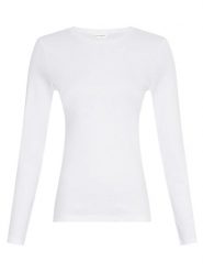 MOSS COPENHAGEN Koszulka "Kickie Rasmia" w kolorze białym rozmiar: L/XL. Białe bluzki damskie MOSS COPENHAGEN, l, bez wzorów, z bawełny, bez kołnierzyka, bez ramiączek. Za 65.85 zł.