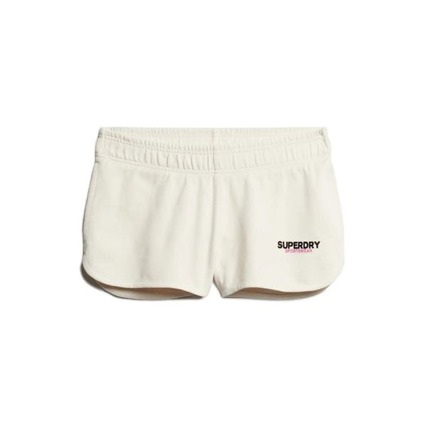 Szorty damskie Superdry Sportswear Logo. Białe spodenki sportowe damskie Superdry., bez wzorów, z bawełny, sportowe. Za 150.75 zł.