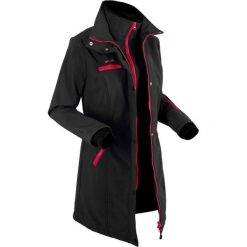 Kurtka softshell ze stretchem, w optyce 2 w 1 bonprix czarny. Czarne kurtki damskie bonprix, s, bez wzorów, z softshellu, bez kaptura. Za 239.99 zł.
