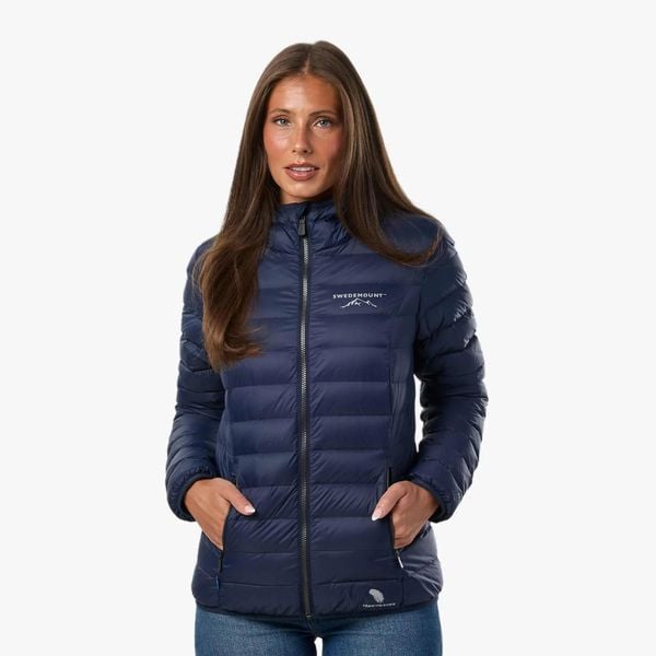 Kurtka Puchowa Wędrówki Kobieta Himalaya Izolujący. Brązowe kurtki damskie SWEDEMOUNT, l, bez wzorów, z materiału, z kapturem. Za 599.99 zł.