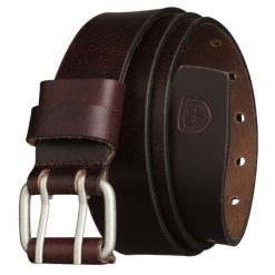 Pasek skórzany w ciemnobrązowym kolorze z klasyczną, srebrną klamrą Peterson PTN LTE-39-DARK BROWN. Brązowe paski męskie Peterson, bez wzorów, klasyczne. Za 59.99 zł.