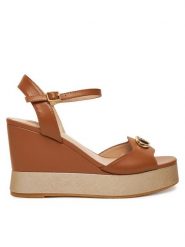 Liu Jo Sandały SA5117P0102S1853 Brązowy. Brązowe sandały damskie Liu Jo, bez wzorów, ze skóry, bez obcasa, na koturnie. Za 329.99 zł.