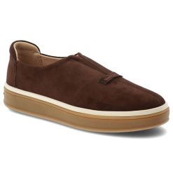 Mokasyny damskie Daniel Lopez, zamszowa cholewka wsuwany fason minimalistyczny design gruba elastyczna podeszwa okrągły nosek, brązowe, TT2D4083. Brązowe mokasyny damskie Daniel Lopez, z jeansu. Za 289.00 zł.