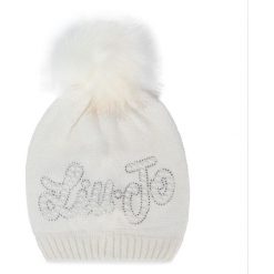 Czapka LIU JO - Cappello Maglia Log K69132 MA97I Snow White 10602. Białe czapki zimowe damskie Liu Jo, z kaszmiru. Za 199.00 zł.
