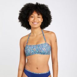 Góra kostiumu kąpielowego surfingowego damska Olaian Laura Foly. Bikini damskie OLAIAN, bez wzorów. W wyprzedaży za 29.99 zł.