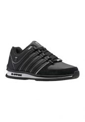 Buty sportowe męskie K-Swiss Rinzler ze skóry naturalnej czarne (01235-002-M). Białe buty sportowe na co dzień męskie K-Swiss, z materiału, bez zapięcia, trekkingowe. Za 279.00 zł.