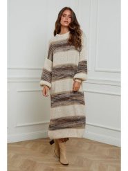 L'armoire de Suzette Sukienka dzianinowa w kolorze karmelowo-beżowym rozmiar: 38/40. Brązowe sukienki damskie L'armoire de Suzette, na co dzień, l, bez wzorów, z dzianiny, klasyczne, bez kołnierzyka, bez ramiączek, maxi, proste. Za 156.61 zł.