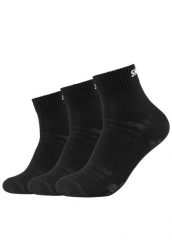 Skarpetki sportowe dla dorosłych 3PPK Unisex Mesh Ventilation Quarter Socks. Czarne skarpetki damskie Skechers, bez wzorów, z bawełny. Za 29.99 zł.