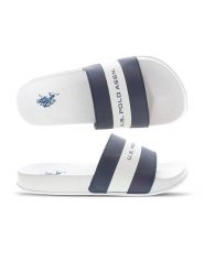 U.S. Polo Assn. Klapki w kolorze biało-granatowym rozmiar: 45. Białe klapki i japonki męskie U.S. Polo Assn. Za 114.17 zł.