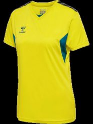 Hummel Koszulka T-shirt S/S hmlAUTHENTIC PL JERSEY S/S WOMAN. Niebieskie bluzki sportowe damskie HUMMEL, s, z jersey, bez kołnierzyka, bez ramiączek. Za 142.00 zł.