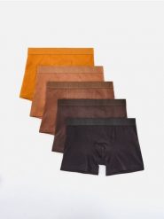 5 pack bokserek Long - bursztynowy. Pomarańczowe bokserki męskie Reserved, bez wzorów. Za 109.99 zł.