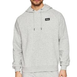 Bluza z kapturem Fila Belfort. Szare bluzy z kapturem męskie Fila, l, z bawełny. Za 129.00 zł.