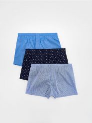 3 pack bokserek Loose - niebieski. Niebieskie bokserki męskie Reserved, bez wzorów. Za 79.99 zł.