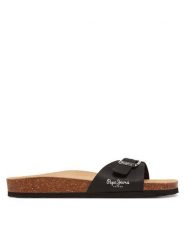 Pepe Jeans Klapki PLS90616 Czarny. Czarne klapki damskie Pepe Jeans, bez wzorów, z jeansu, bez obcasa. Za 199.99 zł.