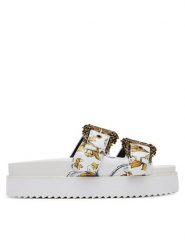 Versace Jeans Couture Klapki 78VA3SM1 ZS366 G03 Biały. Białe klapki damskie Versace Jeans Couture, bez wzorów, z jeansu, bez obcasa. Za 649.99 zł.
