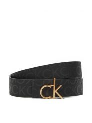 Calvin Klein Pasek Damski Ck Buckle Reversible Belt 30Mm Mono LV04F7038G Czarny. Czarne paski damskie CALVIN KLEIN, bez wzorów, ze skóry. Za 189.99 zł.
