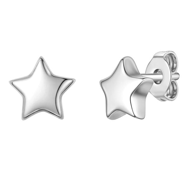 Lulu & Jane Kolczyki wkretki Gwiazda z mosiadzu w srebrze 1 ct Damski. Szare kolczyki damskie Lulu & Jane, srebrne, na sztyftcie. Za 129.99 zł.