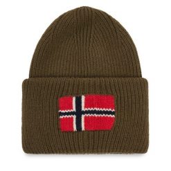 Czapka Napapijri. Brązowe czapki męskie Napapijri, na zimę, bez wzorów. Za 249.99 zł.