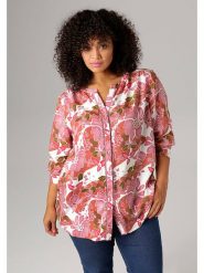 Aniston Bluzka w kolorze szaroróżowo-białym rozmiar: 46. Białe bluzki damskie Aniston, bez wzorów, z wiskozy, retro, bez kołnierzyka, bez ramiączek. Za 95.99 zł.