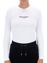 Juicy Couture Koszulka w kolorze białym rozmiar: L. Białe bluzki damskie Juicy Couture, l, bez wzorów, z wiskozy, klasyczne, bez kołnierzyka, bez ramiączek. Za 130.99 zł.