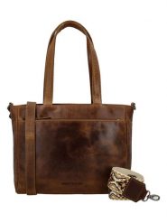 HIDE & STITCHES Skórzana torebka w kolorze jasnobrązowym - 34 x 34 x 8 cm rozmiar: onesize. Brązowe torebki klasyczne damskie HIDE & STITCHES, bez wzorów, z materiału, bez dodatków. Za 260.99 zł.