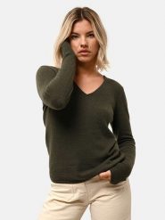 Just Cashmere Kaszmirowy sweter "Joan" w kolorze khaki rozmiar: M. Brązowe swetry klasyczne damskie Just Cashmere, m, z kaszmiru, bez kołnierzyka. Za 357.63 zł.