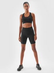 4F Legginsy kolarki treningowe damskie - czarne M/L. Czarne legginsy damskie 4f, l, bez wzorów, z dzianiny, z podwyższonym stanem, na fitness i siłownię. Za 119.99 zł.