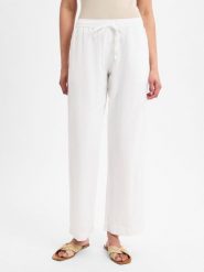 Neo Noir Lniane spodnie - Sonar Linen Kobiety Bawełna biały, 38. Białe spodnie materiałowe damskie Neo Noir, bez wzorów, z bawełny. Za 299.95 zł.