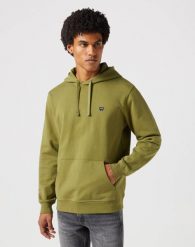 WRANGLER SIGN OFF HOODIE MĘSKA BLUZA Z KAPTUREM NIEROZPINANA DUSTY OLIVE 112350546 W651017998. Zielone bluzy z kapturem męskie Wrangler, m. Za 169.99 zł.