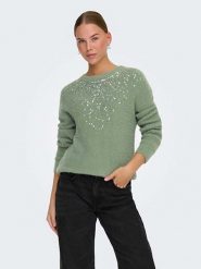 ONLY Sweter w kolorze zielonym rozmiar: L. Zielone swetry klasyczne damskie Only, l, ze splotem, bez kołnierzyka. Za 114.17 zł.