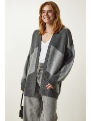 Happiness Istanbul Kardigan w kolorze szarym rozmiar: onesize. Szare kardigany damskie Happiness Istanbul, bez wzorów. Za 130.81 zł.