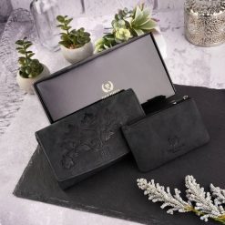 Zestaw skórzany PAOLO PERUZZI ZUP-36-BL portfel i etui czarny. Czarne portfele damskie Paolo Peruzzi, bez wzorów, ze skóry. Za 119.99 zł.