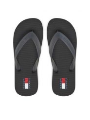 Tommy Jeans Japonki Tjw Logo Flip Flop EN0EN02447 Czarny. Czarne klapki damskie Tommy Jeans, bez wzorów, z jeansu, bez obcasa. Za 79.99 zł.