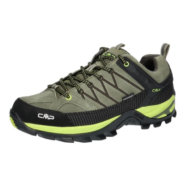 Buty turystyczne męskie CMP Rigel Low WP. Zielone buty trekkingowe męskie CMP, z materiału, bez zapięcia, outdoorowe. Za 588.00 zł.