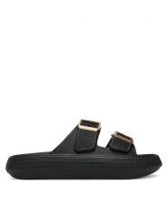 MEXX Klapki MICC1904941W-01 Czarny. Czarne klapki damskie Mexx, bez wzorów, z materiału, bez obcasa. Za 79.99 zł.