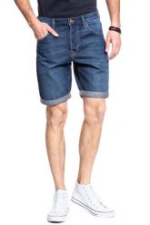 SPODENKI LEE 5 POCKET SHORT CLEAN MOAB L73EJLKU 112120437. Niebieskie szorty męskie Lee, z jeansu, bez kołnierzyka. W wyprzedaży za 89.99 zł.