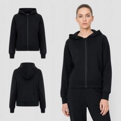 BLUZA DAMSKA DRESOWA 4F ROZPINANA Z KAPTUREM Z MODALEM KOLOR CZARNY. Czarne bluzy sportowe damskie 4f, l, bez wzorów, z dresówki, bez ramiączek, z kapturem. Za 199.99 zł.