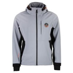 Kurtka softshell z siateczką Peak Mountain Cafe. Czarne kurtki męskie Peak Mountain, m, z aplikacjami, z elastanu, klasyczne, bez kaptura. Za 324.50 zł.