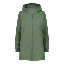 Kurtka przeciwdeszczowa z odpinanym kapturem damska CMP. Zielone kurtki damskie CMP, bez wzorów. Za 576.20 zł.