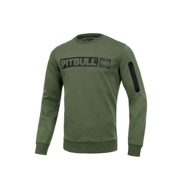Bluza męska Pitbull Beyer. Zielone bluzy bez kaptura męskie PITBULL, bez wzorów, sportowe, bez kołnierzyka, bez ramiączek. Za 239.00 zł.